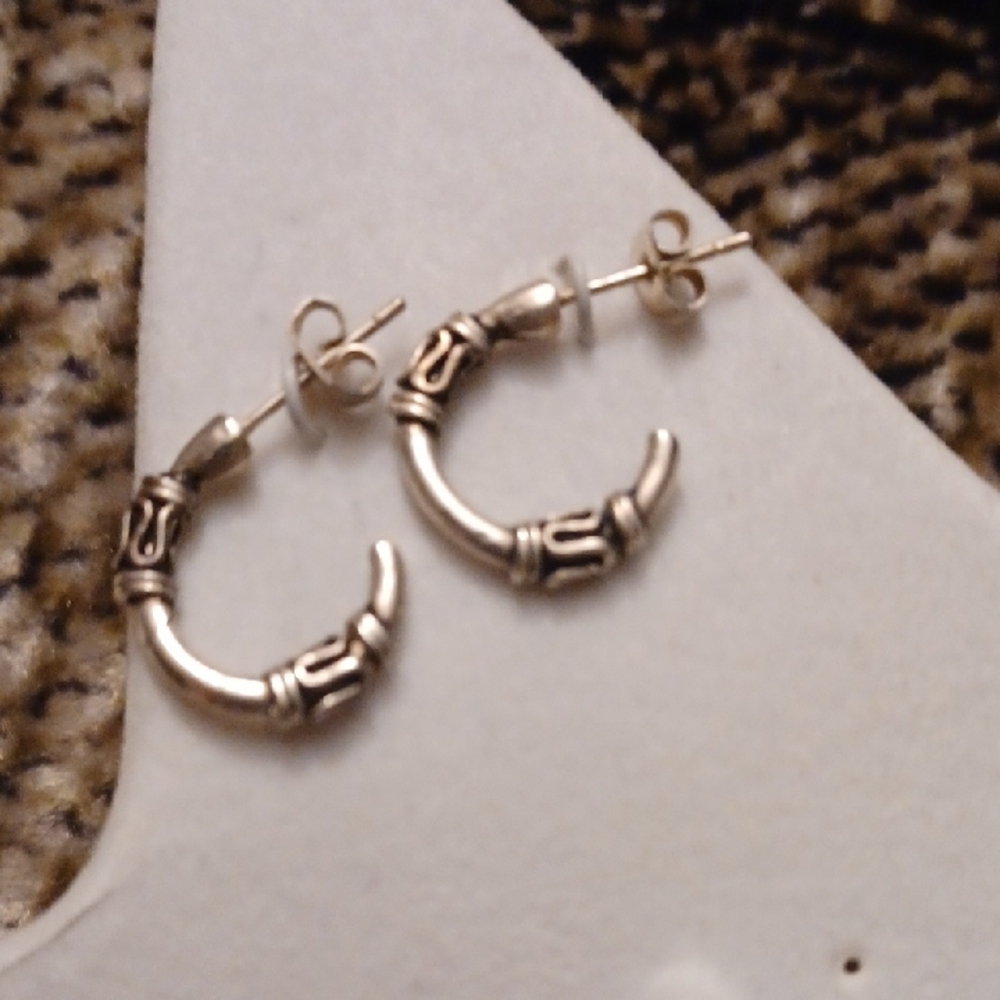 $4  Add-on New Silver Hoop Earrings  - 3 Pairs (Youth Size)